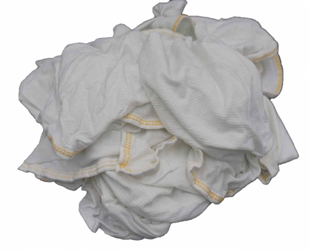 Washed White Knit Recycled Sheets - Waffle Weave - 50 LB Box