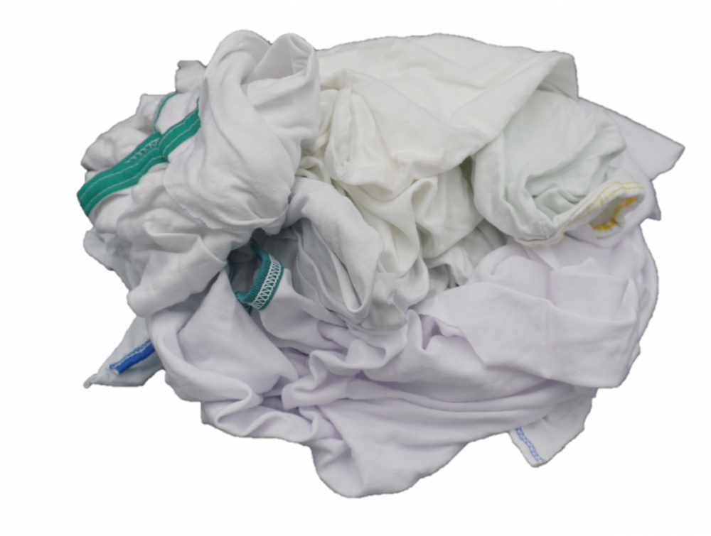 Washed White Knit Recycled Sheets - Smooth Weave - 50 LB Box