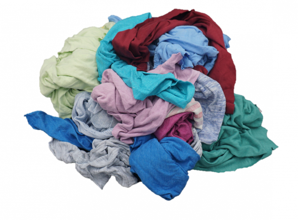 Colored T-Shirt Recycled Rags - 50 LB Compressed Box