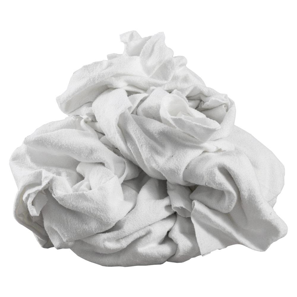 White Cotton Flannel Recycled Rags - 50 LB Box