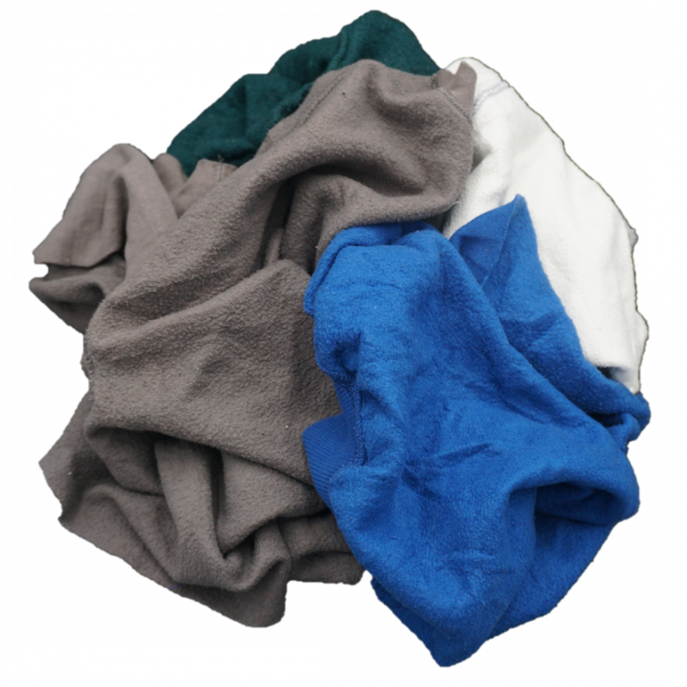 Colored Sweatshirt Recycled Rags - 50 LB Box