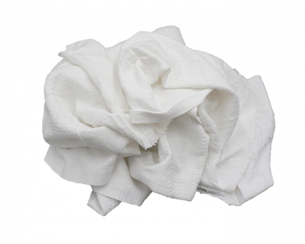 White Thermal Recycled Rags - 50 LB Box