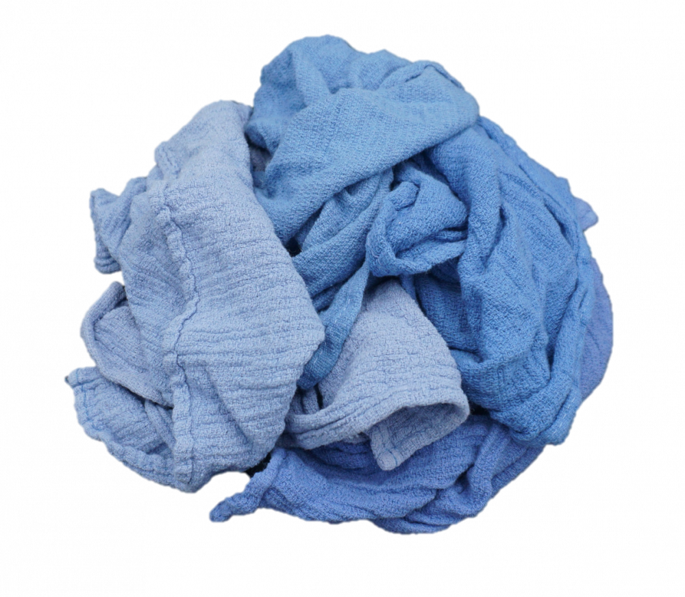 Recycled Blue Huck Towel - 50 LB Box