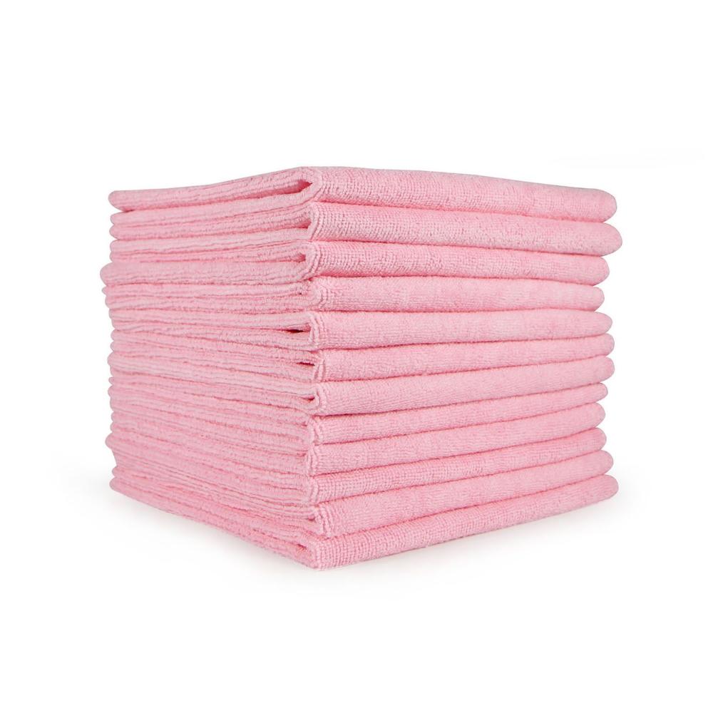Pink Microfiber Towel - 12&#34; x 12&#34; - 30 Gram