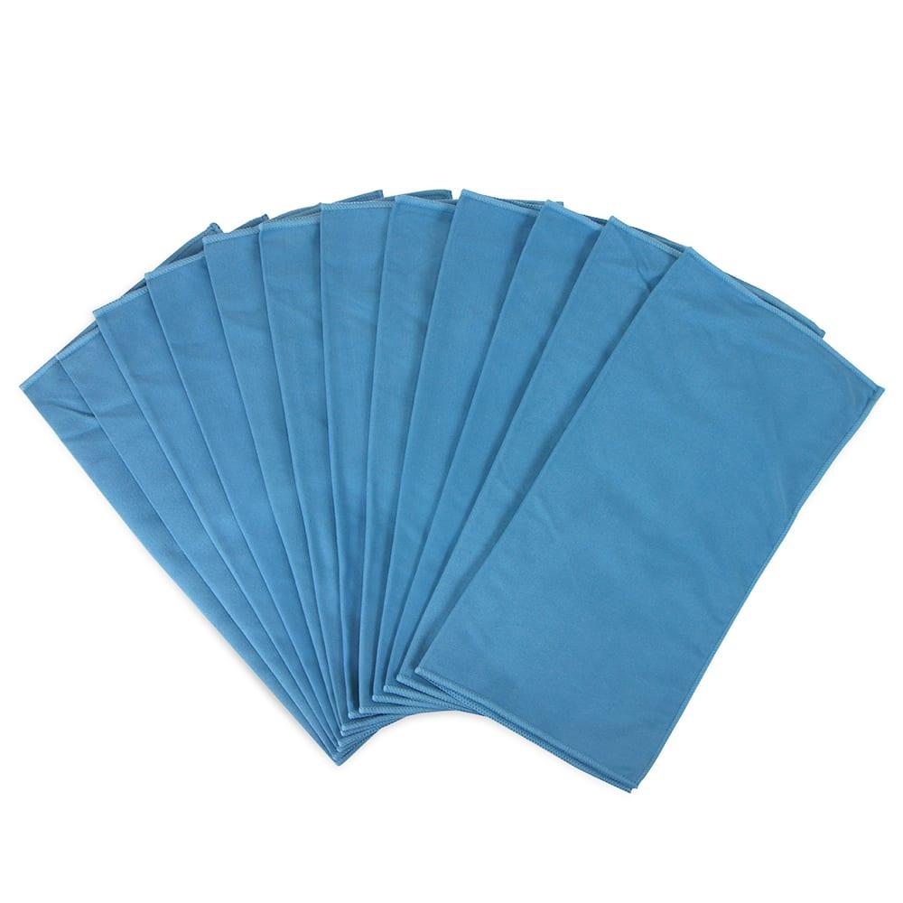 Blue Microfiber Suede Window Cloths- 16&#34; x16&#34; - 44 Gram