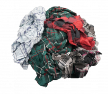 Anchor Wiping Cloth 20-204-A - Colored Flannel Recycled Rags - 50 LB Box